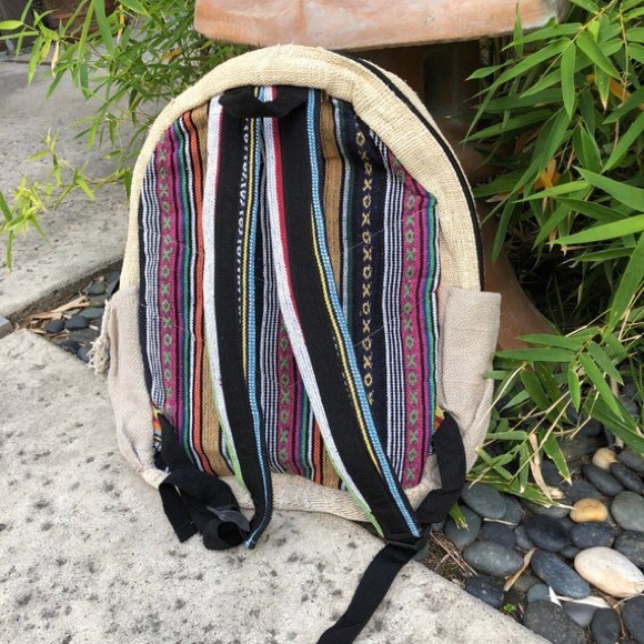 Beige hemp 100% pure hemp backpack - Picture 7 of 8